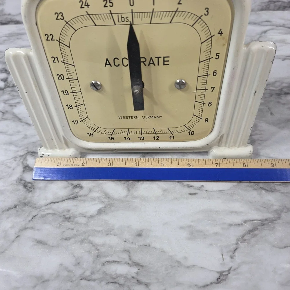 Vintage ACCURATE  West Germany Art Deco Style Scale White 25pd MCM